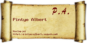 Pintye Albert névjegykártya