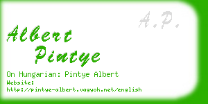 albert pintye business card